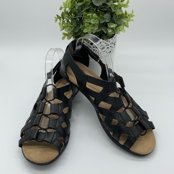 Women's Black Gladiator Sandals - Picture 6 of 7